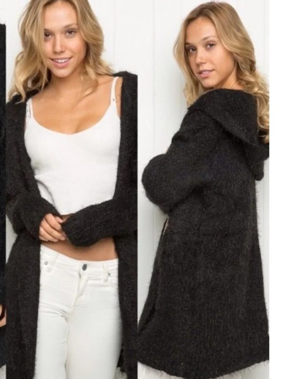 Brandy Melville Fuzzy Hooded Cardigan Jacket Super Quality!